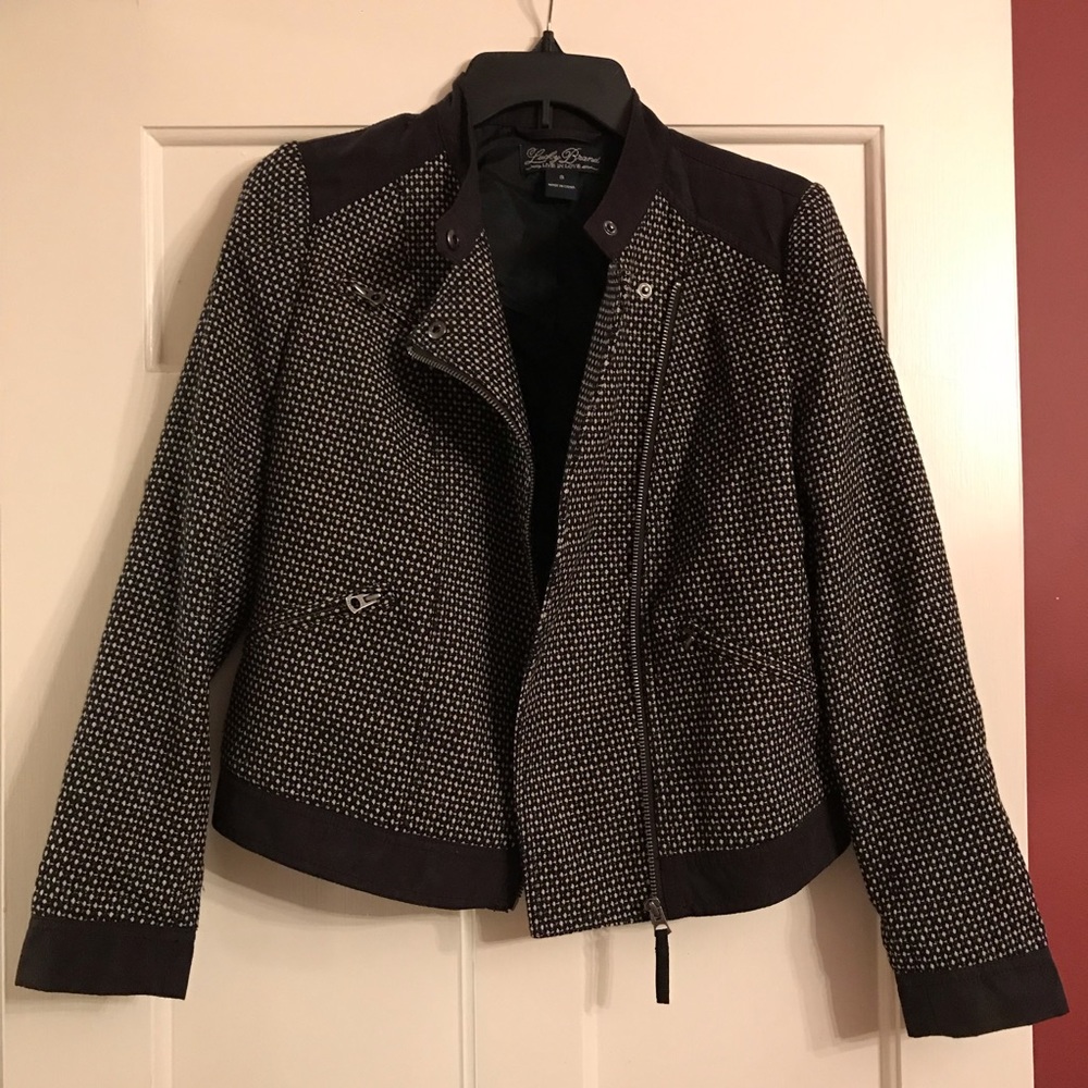 Lucky Brand Polka Dot Jacket, Suede Accents